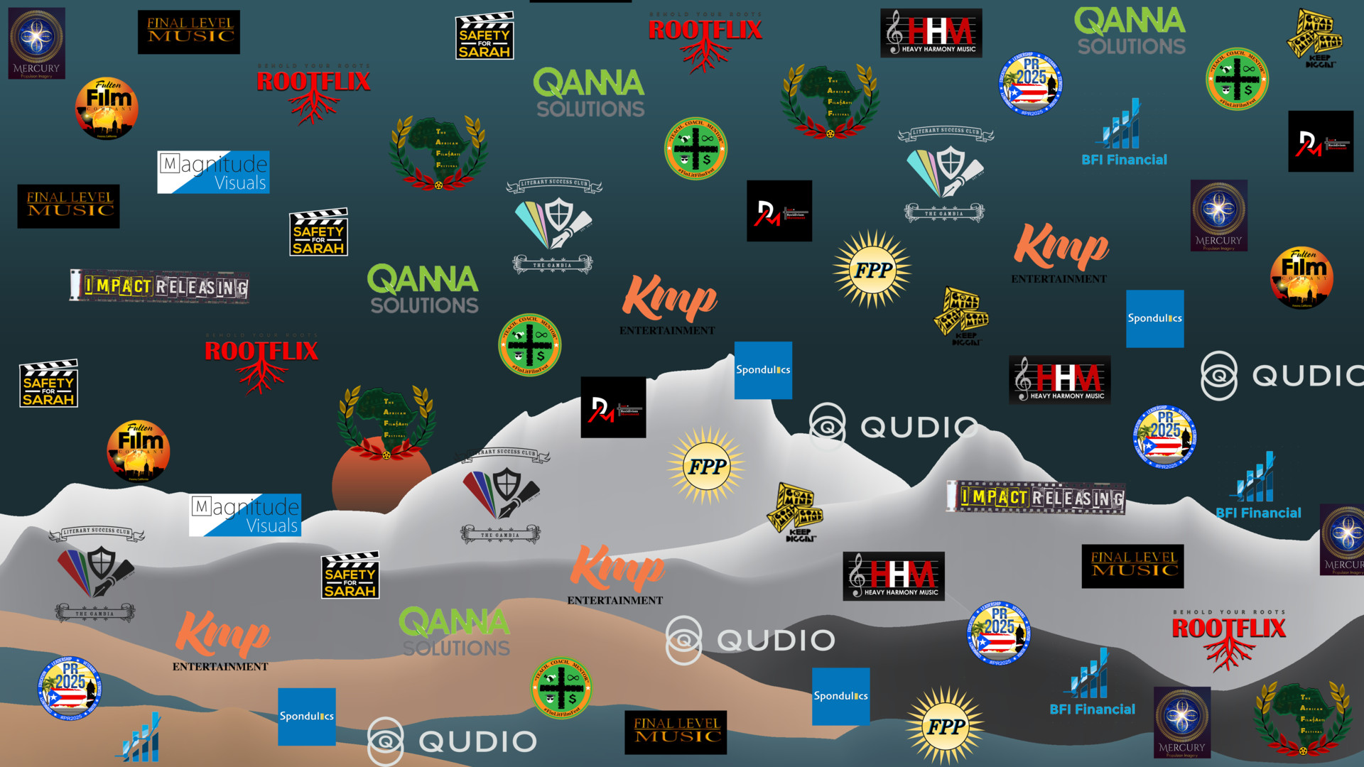 FinLit Film Festival 2021 red carpet step-and-repeat with sponsor logos